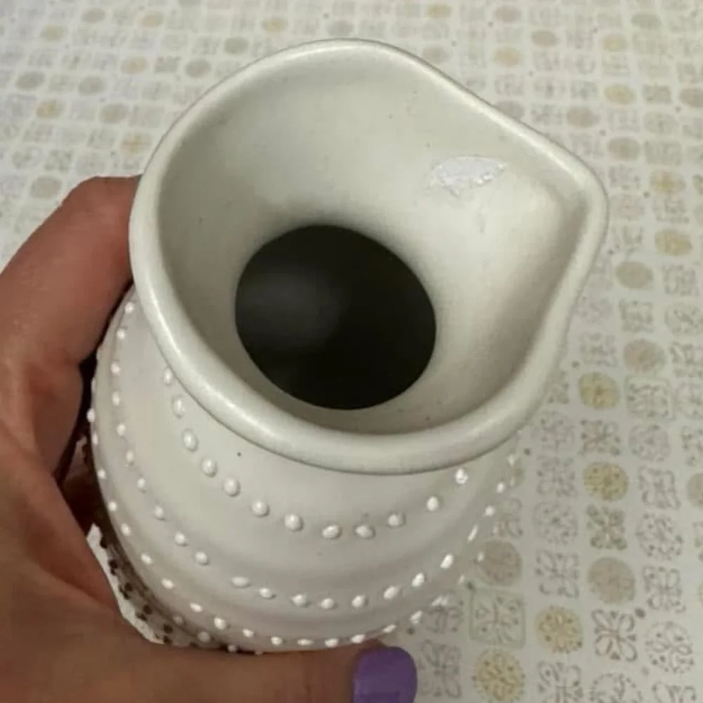 Crate&Barrel White Dotted Vase